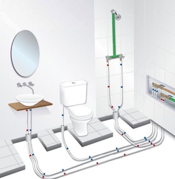 Sistema PEX instalado em residência